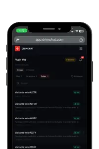 Dashboard principal de Drimchat AI con panel de control para gestión de chats y análisis en tiempo real